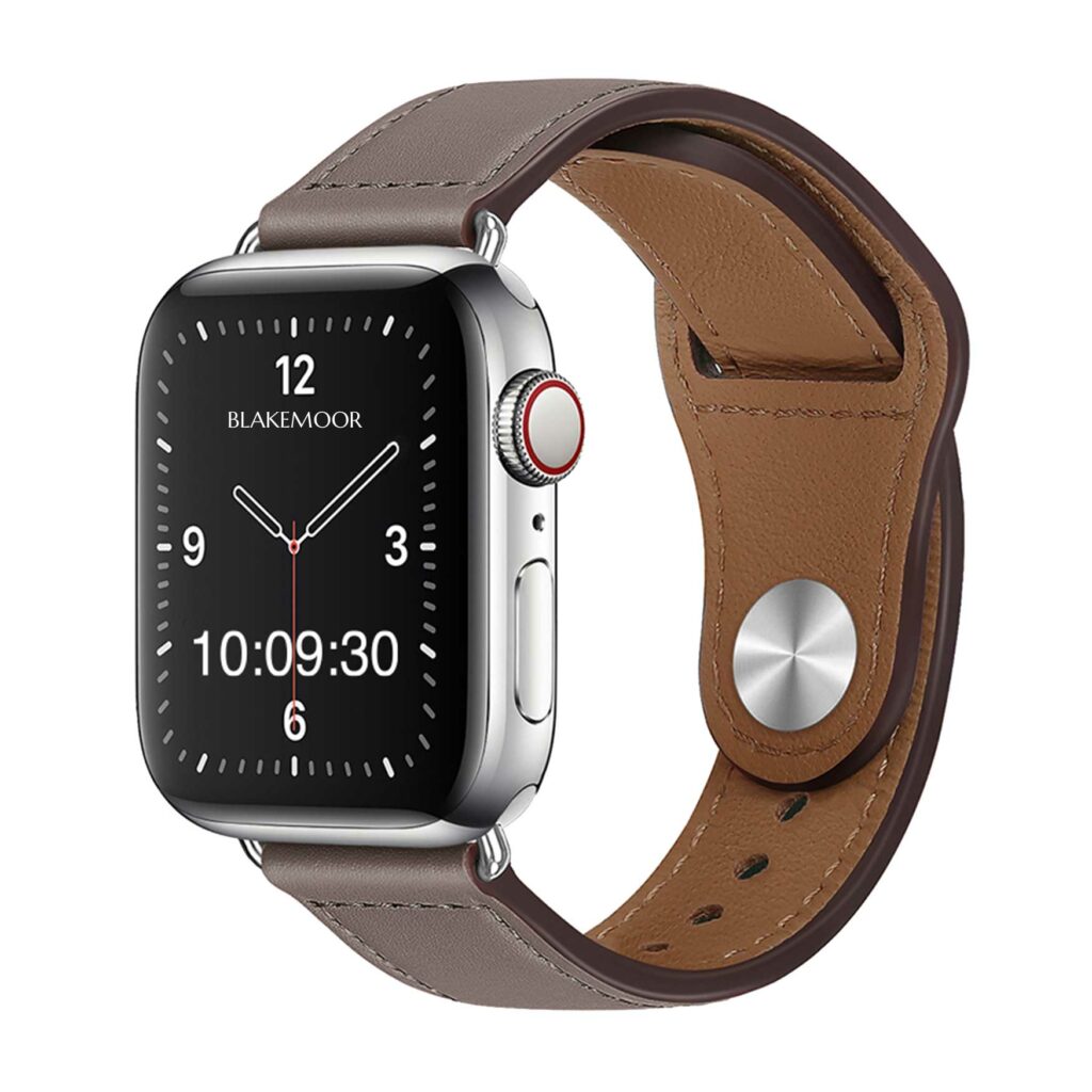 Grey Vegan Leather Apple Watch Strap