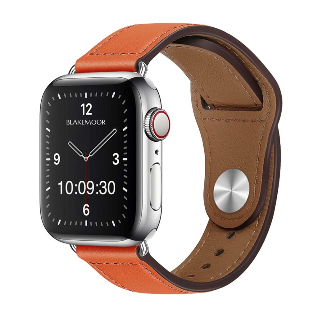Orange Vegan Leather Apple Watch Strap