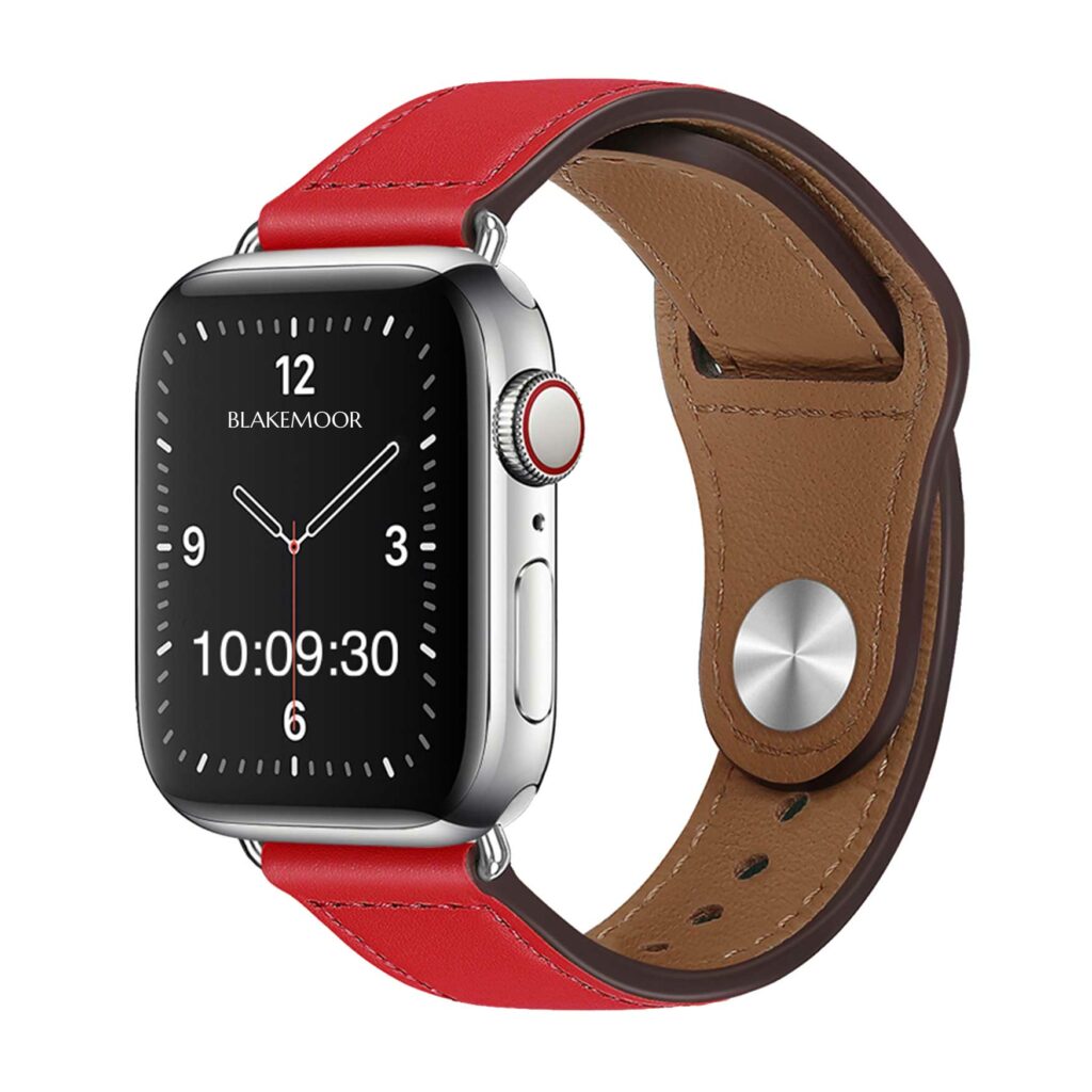 Red Vegan Leather Apple Watch Strap